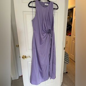 Greylin Purple Ruched Asymmetrical Sundress